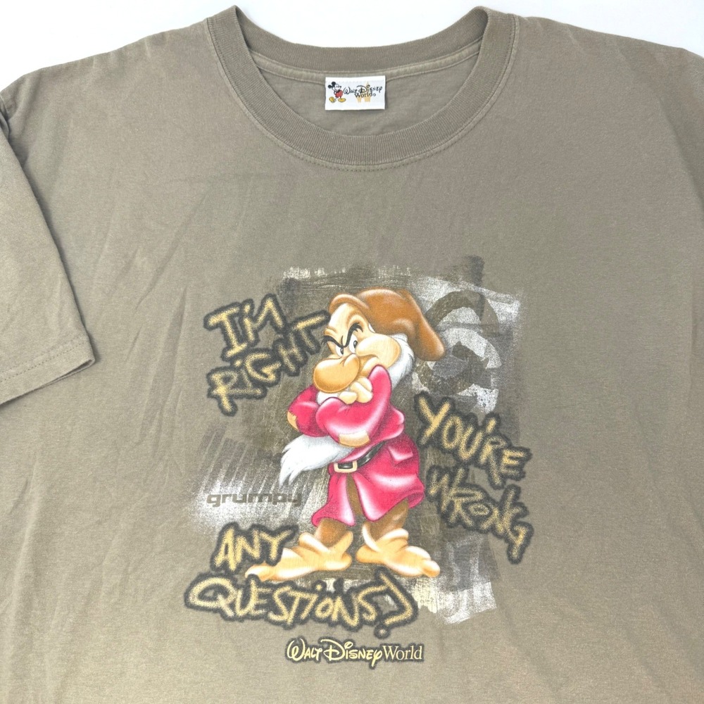 Walt Disney World Grumpy Im Right Youre Wrong Graphic T-Shirt Mens XXL
